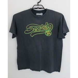 Sector 9 Graphic T-Shirt Mens Large Gray Green Skateboards Logo Short Sleeve